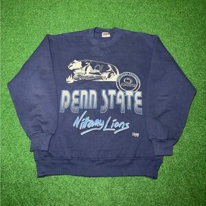 Vintage 90s Penn State Nittany Lions Lrg Retro College Crewneck Sweatshirt